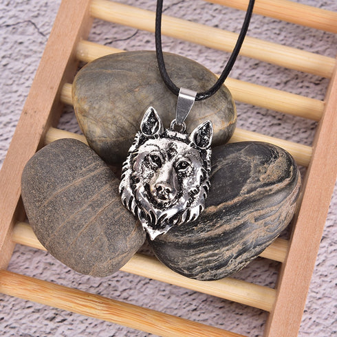 Collier Loup Animal Totem (Acier)